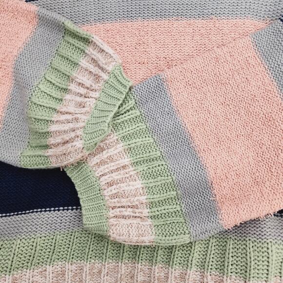 NEW Love Riche Striped Balloon Sleeve Chunky Knit Sweater (Medium) - Picture 10 of 10